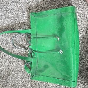 Green Tote Bag - Classic Everyday Shoulder Bag Comes With Mini Mirror